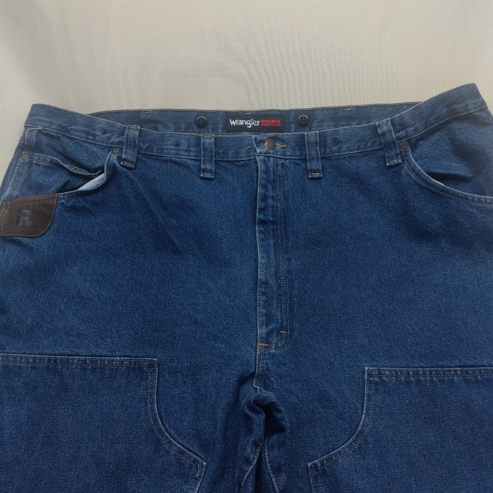 Wrangler RIGGS WORKWEAR Double Knee Denim Jeans HeavyDuty Pants Mens 52 x 32